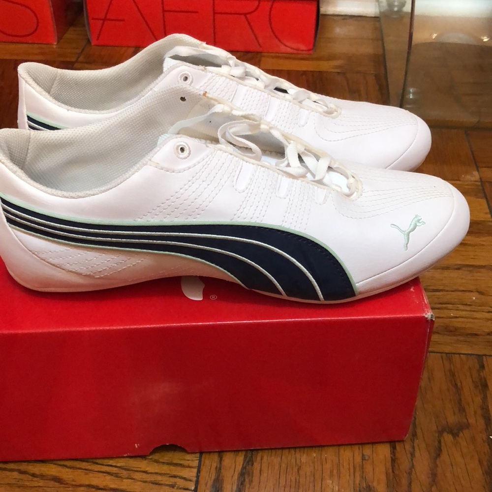 NWT! Puma White /Blue Sneakers